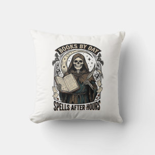 Halloween Boekhouder Heks Vintage Oogst Design_1 Kussen
