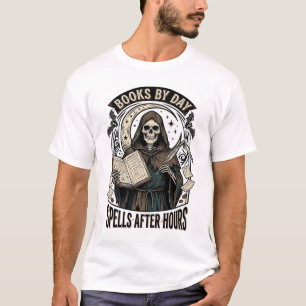 Halloween Boekhouder Heks Vintage Oogst Design_1 T-shirt