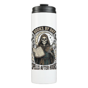 Halloween Boekhouder Heks Vintage Oogst Design_1 Thermosbeker