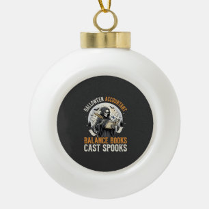 Halloween-boekhouder na donker keramische bal ornament