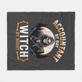 Halloween Boekhouder overdag Heks 's nachts Design Fleece Deken (Voorkant (Horizontaal))