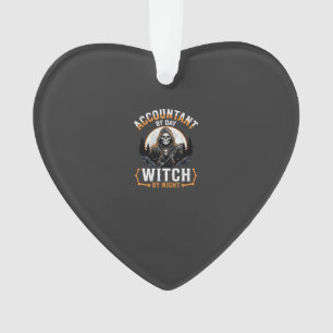 Halloween Boekhouder overdag Heks 's nachts Design Ornament