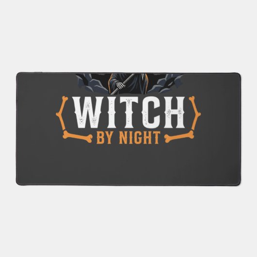 Halloween Boekhouder overdag Heks 's nachts Ontwer Bureaumat (Voorkant)