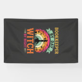 Halloween Boekhouder overdag Heks 's Nachts Ontwer Spandoek (Horizontaal)
