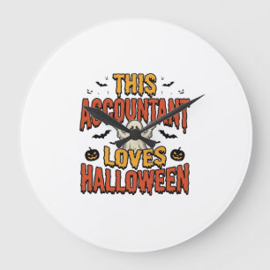 Halloween Boekhouder Vintage Ghost Shirt Ontwerp_1 Grote Klok