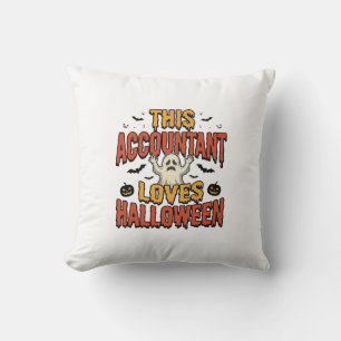 Halloween Boekhouder Vintage Ghost Shirt Ontwerp_1 Kussen