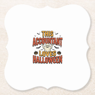 Halloween Boekhouder Vintage Ghost T-shirt Ontwerp Kartonnen Onderzetters
