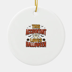 Halloween Boekhouder Vintage Ghost T-shirt Ontwerp Keramisch Ornament