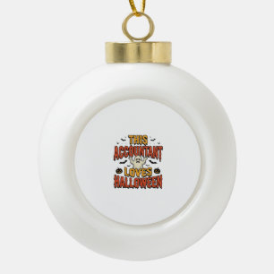 Halloween-boekhouder Vintage Ghost T-shirt ontwerp Keramische Bal Ornament