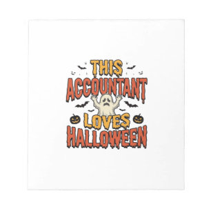 Halloween Boekhouder Vintage Ghost T-shirt Ontwerp Notitieblok