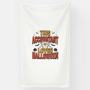 Halloween Boekhouder Vintage Ghost T-shirt Ontwerp Spandoek