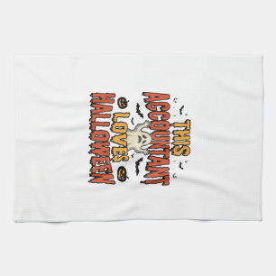 Halloween Boekhouder Vintage Ghost T-shirt Ontwerp Theedoek