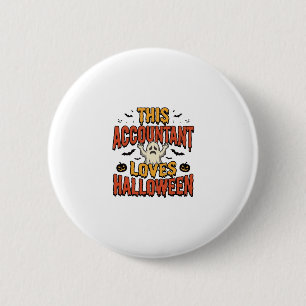 Halloween-boekhouder vintage spookshirt ontwerp_1 ronde button 5,7 cm