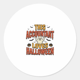 Halloween-boekhouder vintage spookshirt ontwerp_1 ronde sticker