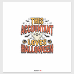 Halloween-boekhouder vintage spookshirt ontwerp_1 sticker