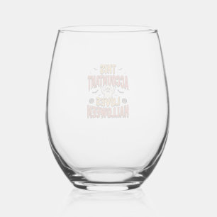 Halloween-boekhouder vintage spookshirt ontwerp_1 wijnglas zonder voet