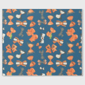 Halloween bogen oranje en zwart cadeaupapier (Vlak)