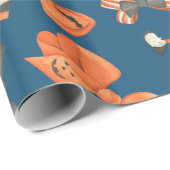 Halloween bogen oranje en zwart cadeaupapier (Rol Hoek)