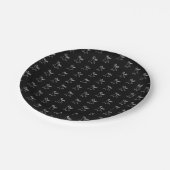 Halloween boggo zwart-wit patroon papieren bordje (Gekanteld)