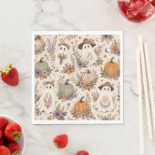 Halloween Boho Geest Bloemig Pompoen Servet (Insitu)