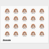 Halloween Boho Regenboog Vleermuis Pompoen Bedankt Ronde Sticker (Vel)