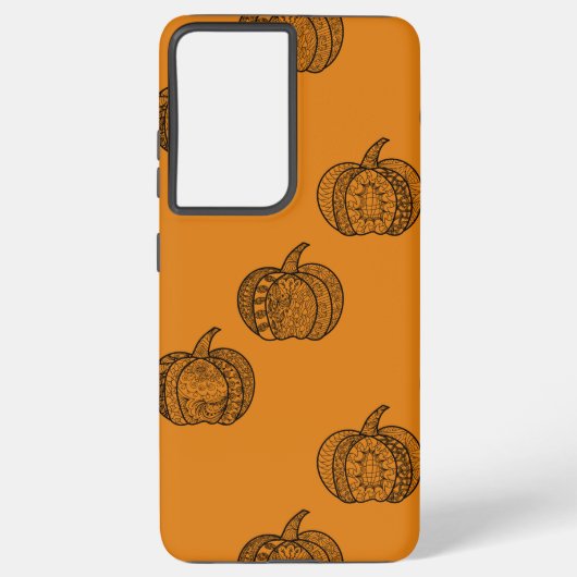Halloween boho Zentangle ® geïnspireerd pompoen He Samsung Galaxy Hoesje (Achterkant)