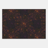 Halloween Bokeh, Paarse, Oranje en zwarte Cobwebs Inpakpapier Vel (Voorkant 2)