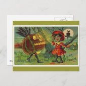 -halloween-boksroedel-pompoenkaart briefkaart (Voorkant / Achterkant)