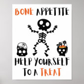 Halloween Bone Appetite skelet griezelig snoep doo Poster (Voorkant)