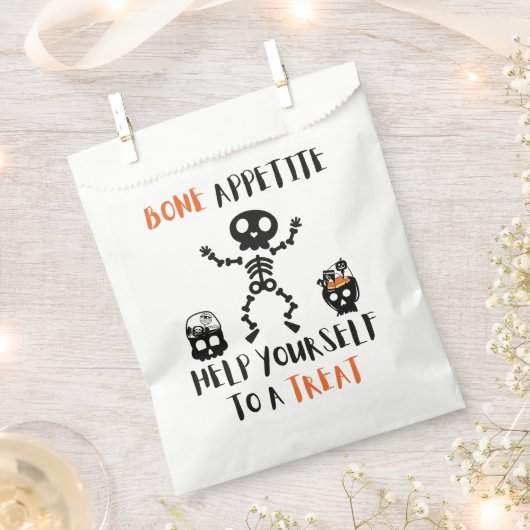 Halloween Bone Appetite skelet snoep loot bag Bedankzakje (Geknipt)