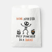 Halloween Bone Appetite skelet snoep loot bag Bedankzakje (Voorkant)