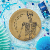 Halloween Bone China |  Antiek skelet Papieren Bordje (Feest)