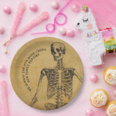 Halloween Bone China |  Antiek skelet Papieren Bordje (Feest)