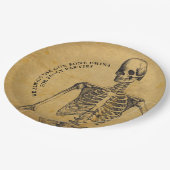 Halloween Bone China |  Antiek skelet Papieren Bordje (Gekanteld)
