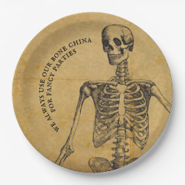 Halloween Bone China |  Antiek skelet Papieren Bordje