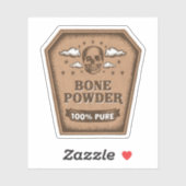 Halloween Bone Powder Witch's Potion Fles Sticker (Vel)