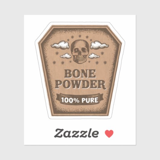 Halloween Bone Powder Witch's Potion Fles Sticker (Vel)