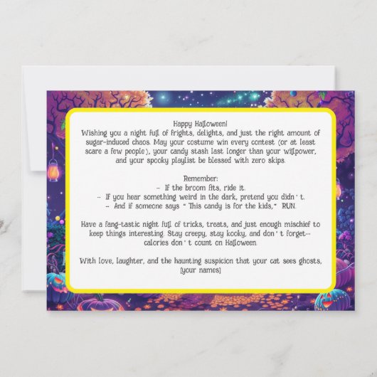 Halloween Bone to Be Wild kaart! Kaart (Achterkant)