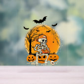Halloween BonePumpkin Acryl Bord (Neutraal)