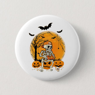 Halloween BonePumpkin Ronde Button 5,7 Cm