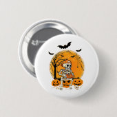 Halloween BonePumpkin Ronde Button 5,7 Cm (Voorkant /achterkant)