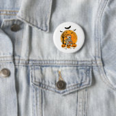 Halloween BonePumpkin Ronde Button 5,7 Cm (In situ)