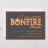 Halloween Bonfire Bash on Fire Party Invitation Kaart (Voorkant)