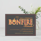 Halloween Bonfire Bash on Fire Party Invitation Kaart (Staand voorkant)