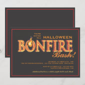 Halloween Bonfire Bash on Fire Party Invitation Kaart (Voorkant / Achterkant)
