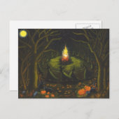 Halloween, bonfire, heksen, coven, magie, dans briefkaart (Voorkant / Achterkant)