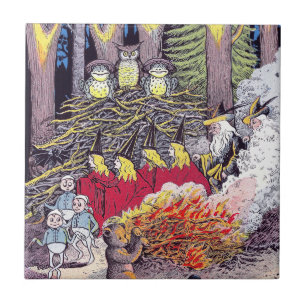 Halloween Bonfire met Beer en brownies Tegeltje