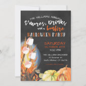 Halloween Bonfire Party Kaart (Voorkant)