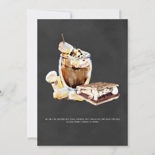 Halloween Bonfire Party Kaart (Achterkant)