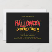 Halloween Bonfire Party Tiener Outdoor Zwart Geel Kaart (Voorkant)